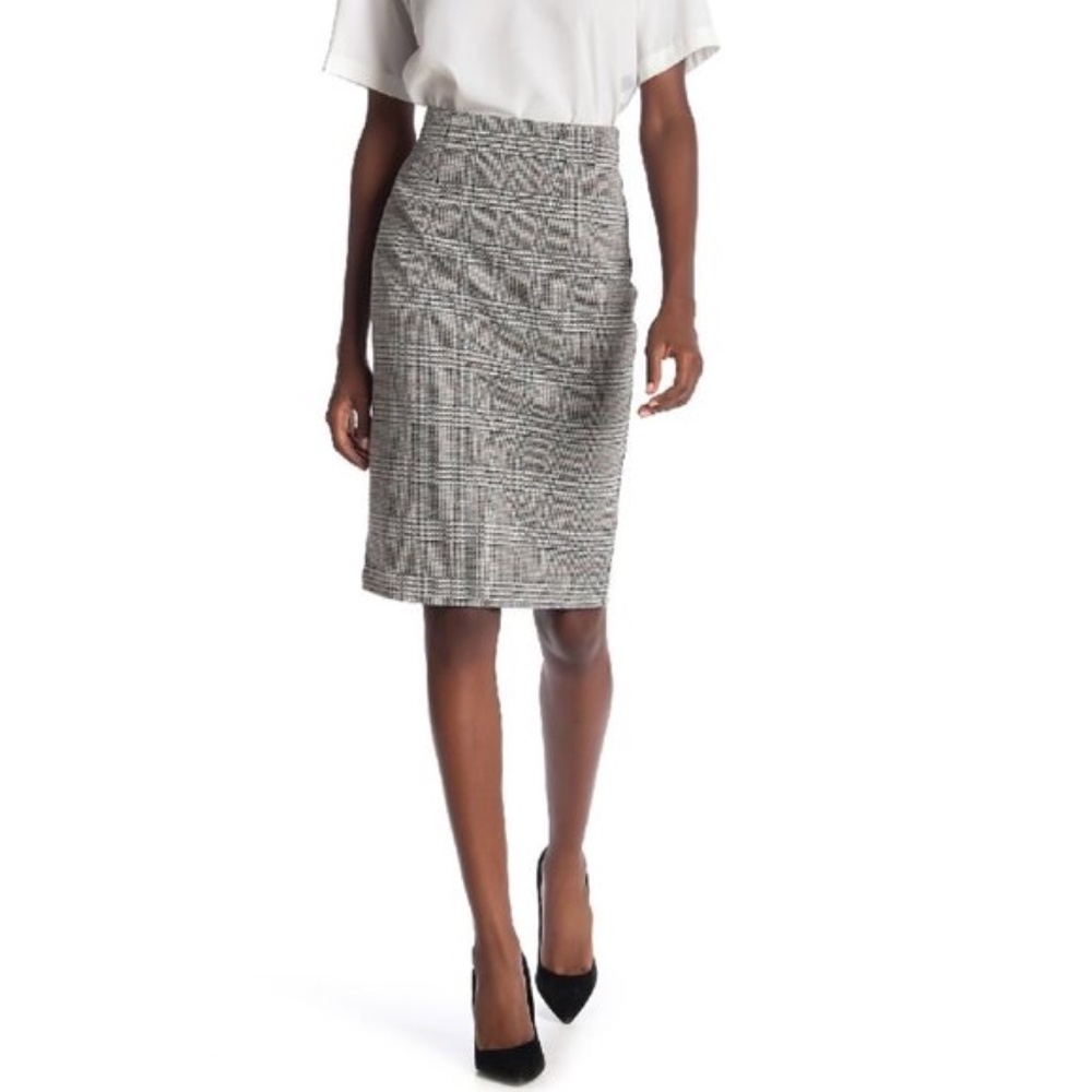 Amanda & Chelsea Glen Plaid Ponte Pencil Skirt
